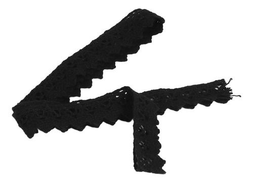 Fita De Tecido De Renda, Fio De Algodão, 20 Jardas, Preto, D