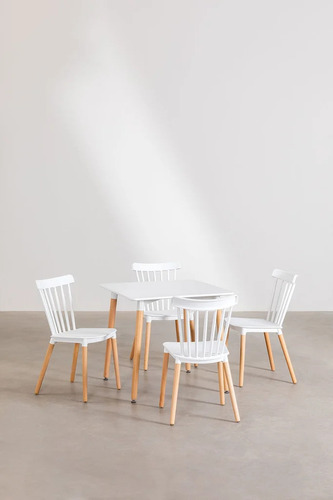Mesa Comedor Eames Cuadrada 80x80 Madera Pequeña
