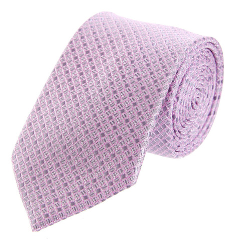 Corbata Hombre Formal Slim Relieve Jaquard Vittorio Forti Color Rosa Largo 6.5 Cm