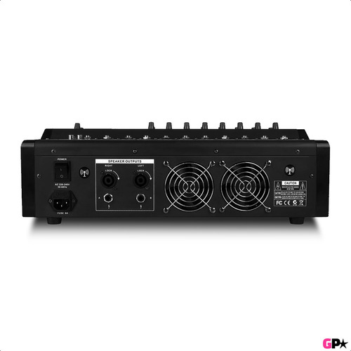 Sistema De Sonido 600w Mixer 8ch Potenciada 2 Bafles Cables