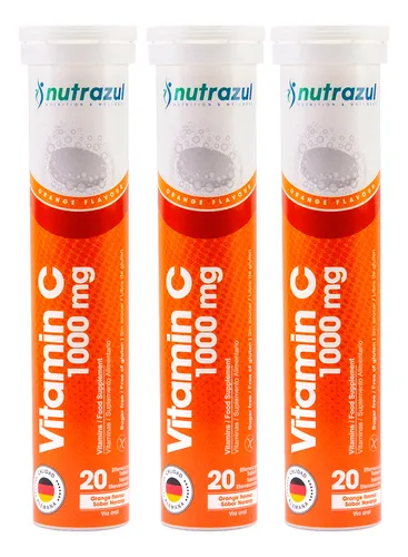 Vitaminas C Nutrazul - Pack 3 Unidades- 20 Tab. Eferves C/u