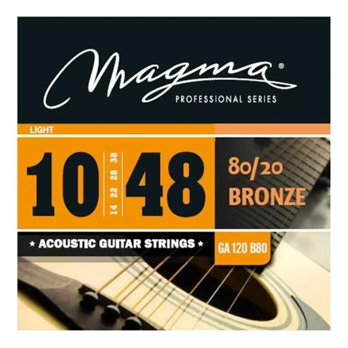 Encordado Cuerdas Guitarra Acústica, Magma Ga120b80 80/20 01