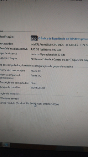 Computador Cce Atom 4g De Ram