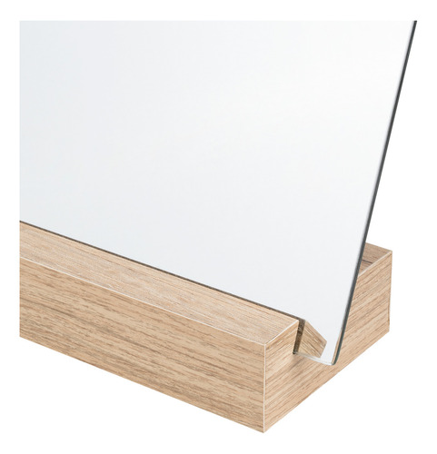 Espejo Noruega Superior Circular Base Madera Marco Agua