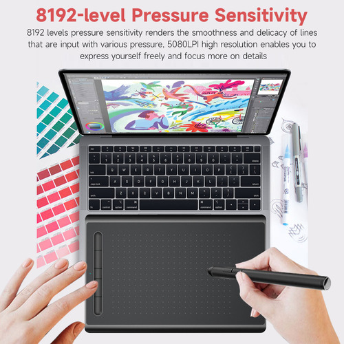 Tableta Gráfica Wp9622n 8192 Niveles Sensibilidad Presión 50