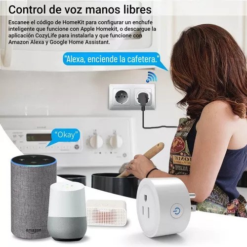 Paquete de 4 enchufes inteligentes WIFI, los enchufes inteligentes LITSPED  funcionan con  Alexa Echo y Google Home e IFTTT, enchufe inteligente