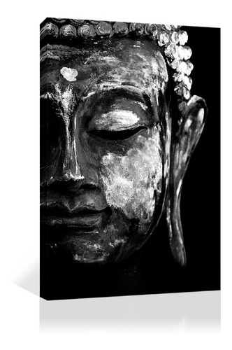 Cuadro Decorativo Canvas Espiritualidad Buda Colorido Gris