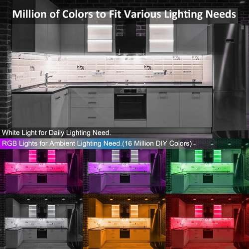 Kit 3 Luces Rgb Led Para Debajo Del Gabinete Con Control Rem