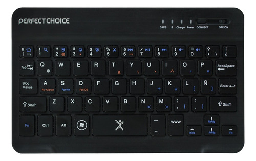 Teclado Perfect Choice Mini Bluetooth Usb Pc-200932 Negr /vc Color del teclado Negro Idioma Español Latinoamérica