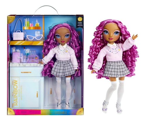 Muñeca Rainbow High Lilac Lane Con Sus Accesorios