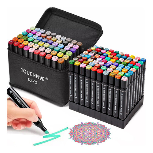 Marcadores Artísticos Touchfive De Punta Doble, 60 Colores