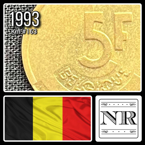 Belgica  - 5 Francs - Año 1993 - Km #163 - Baudouin I