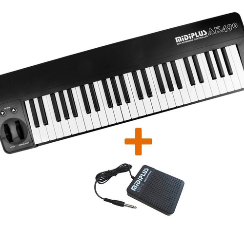 Midiplus Ak490 Teclado Controlador Midi  Usb + Pedal Sustain