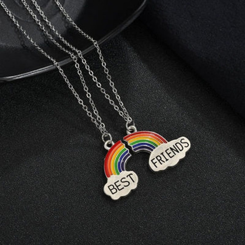 F Set 2 Collares Para Compartir Best Friends Arcoiris