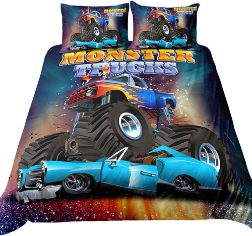 Bbchose Juego De Ropa De Cama 3d Monster Truck Home Textiles