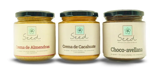 Crema De Cacahuate, Almendras Y Chocoavellana 480gms C/u