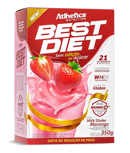 Atlhetica Nutrition Best Diet Shake - Milk Shake De Morango