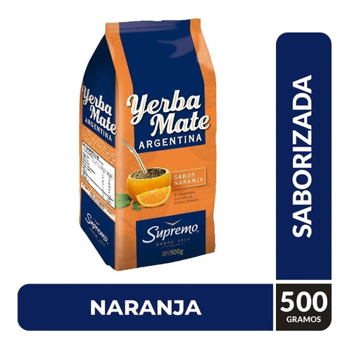 Yerba Mate Argentina Sabor Naranja Supremo 500grs.