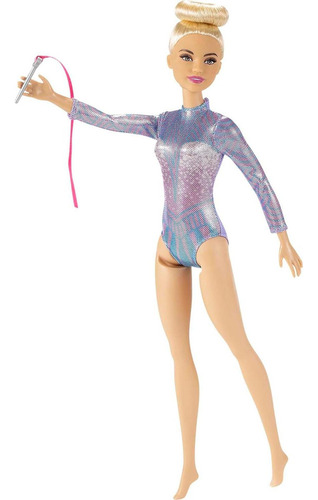 Muñeca Barbie Gimnasta Rítmica Con Accesorios Y Leotardo