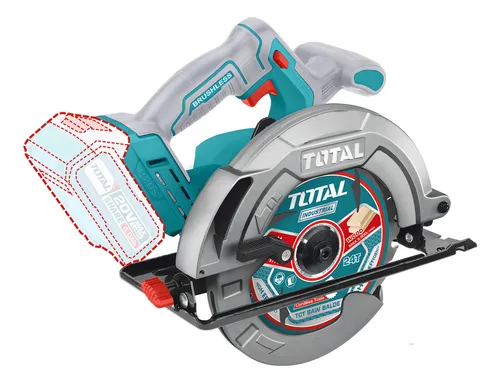 comprar Sierra Circular Inalámbrica Total 20v - Motor Brushless, Sin Carbones - 7.1\u002F4 Pulgadas, 185mm - 4.800rpm - Incluye 1 Disco De Corte - No Incluye Batería Ni Cargador - Tsli1851