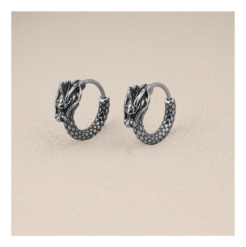 Pendientes De Aro De Acero Inoxidable Con Dragón Para Hombre