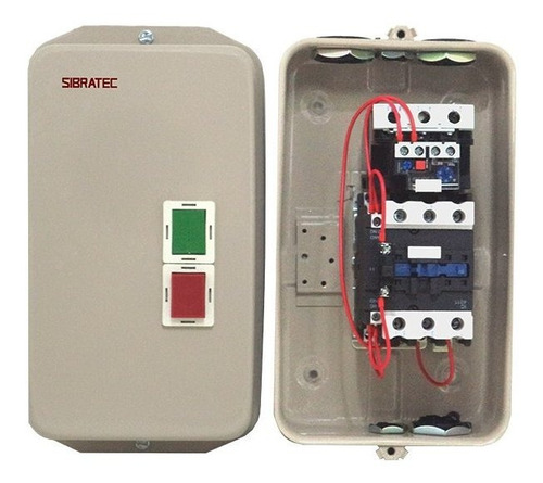 Chave Partida Direta 220v 12,5cv Mono Ou 20cv Trifásico Cor Cinza