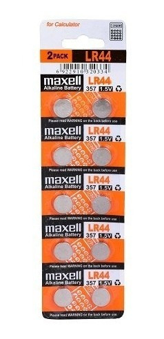 Pila Maxell Lr44 A76 Ag13 1.5 V Tipo Botón Pack De 10 Uds.