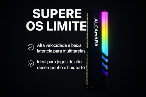 Memória Ram Alcamara 16gb Ddr4 3200mhz Rgb Gamer Jogos