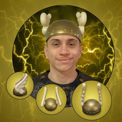 Capacete Grego Hermes Dourado Com Asas