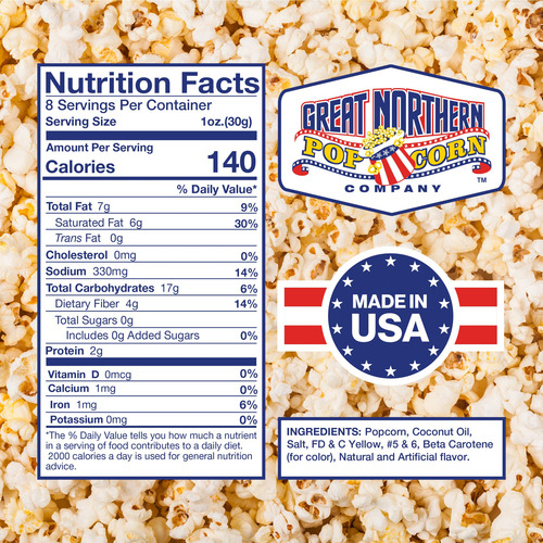 Popcorn Great Northern Popcorn, Todo En Uno, 10.75 Oz, 24 Ca