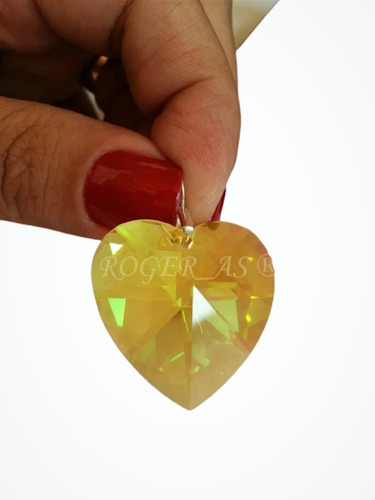 Imagem 3 de 5 de Pingente De Cristal Swarovski Light Topaz Boreal Prata 925