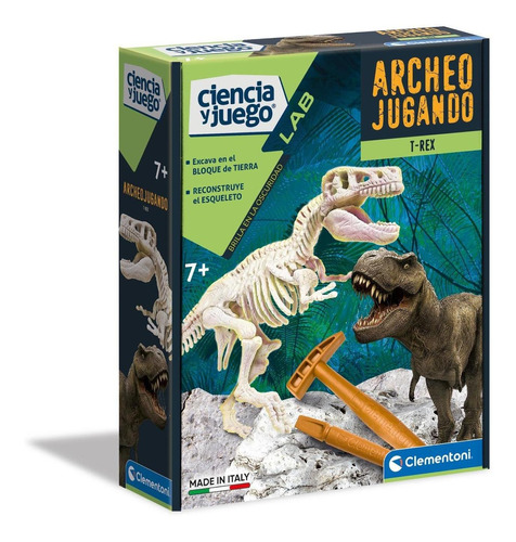 Juego De Excavación T-rex Brilla En La Obscuridad Clementoni