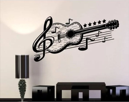 Vinil Decorativo Guitarra Clave De Sol 60x111cm