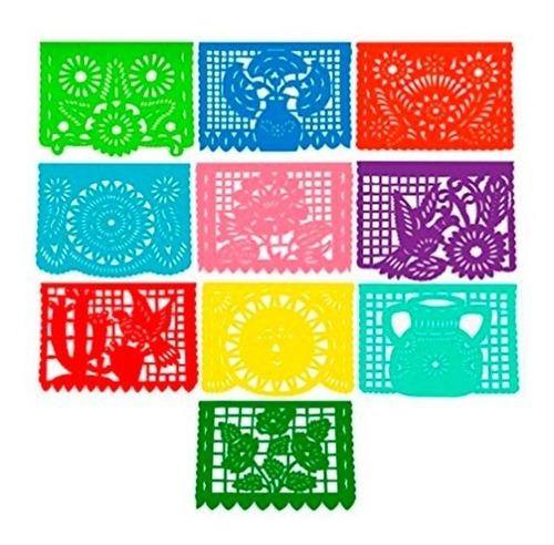 Imagen 1 de 5 de Papel Picado Fiesta Mexicana En Plastico 50m