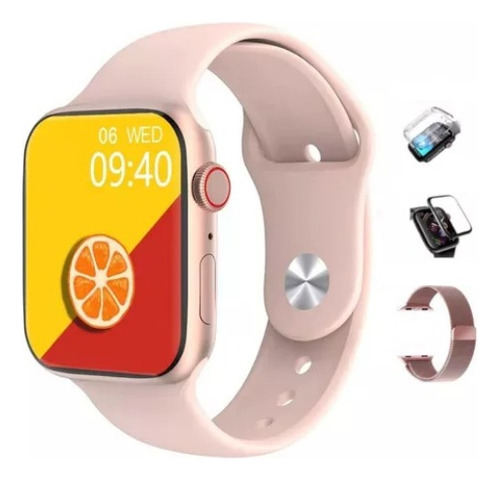 Relógio Smartwatch W28 Pro Série 8 Feminino Masculino Nfc Cor Da Pulseira Rosa