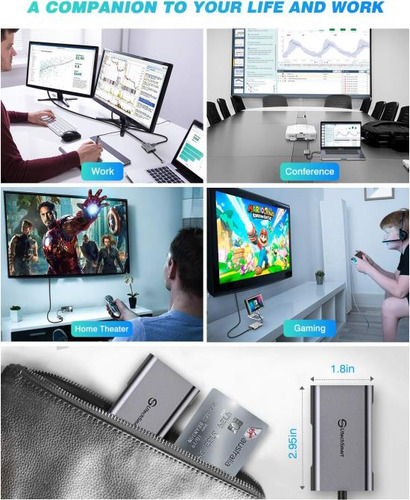 Adaptador Usb C A Hdmi, Utechsmart Usb C Hub A Hdmi Dual, 4