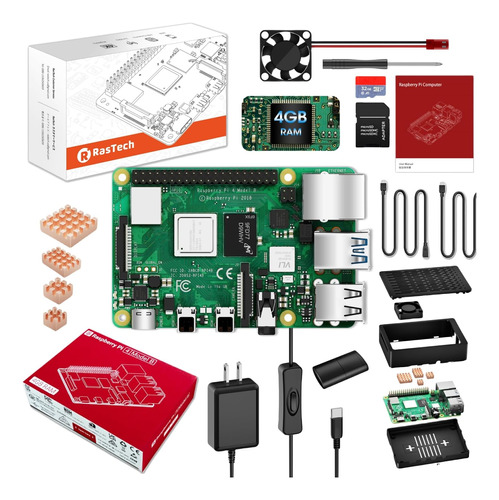 Rastech Raspberry Pi 4 Kit De Inicio De 4 Gb 4 Gb De Ram Con