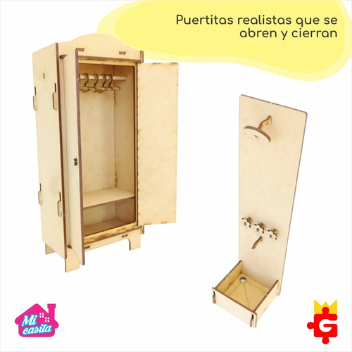 Imagen 7 de 10 de Muebles Para Casita Muñecas Barbie 16 Muebles En Fibro Fácil