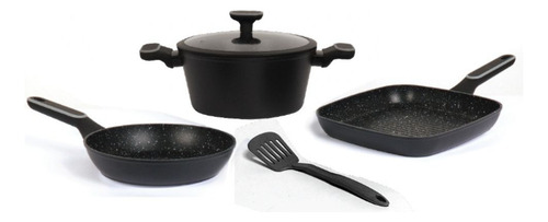 Batería De Cocina Carol Antiadherente 5 Piezas Negro