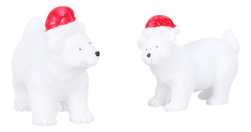 6pcs Christmas Miniature Polar Bear Adornment Creative Bear