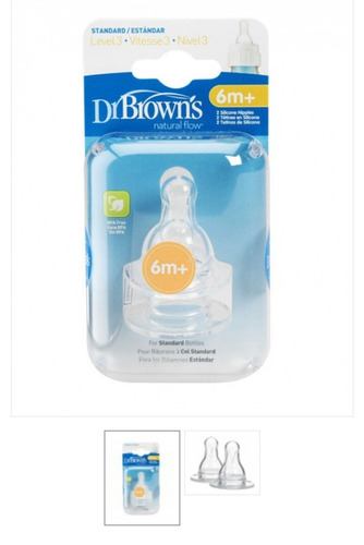 Imagen 1 de 4 de Tetero Mamila Chupon Dr Brown Natural Flow Level 3 Standard