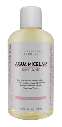 Agua Micelar Orgánica Jazmín Y Ac. Hialurónico Vegano 250ml