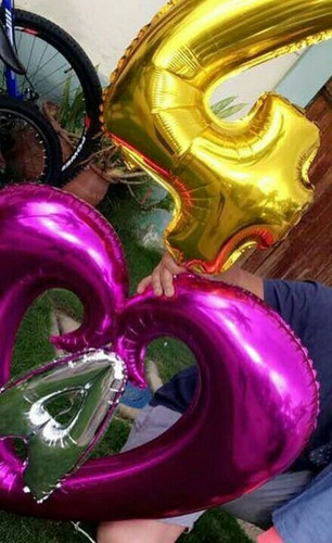 Imagen 2 de 2 de Globos Metalizados De Corazón Silueta Corazón Abierto 50 Cm