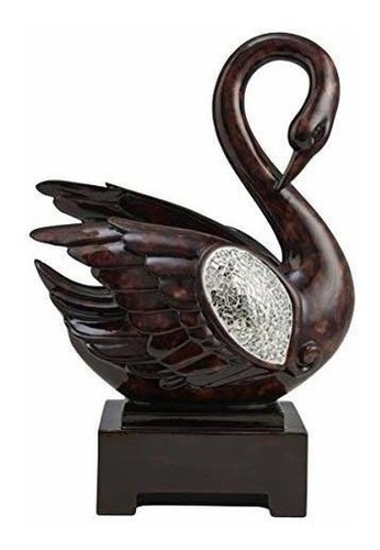 Ok Iluminacion Folius Decorativo Cisne, Marron Y Plateado