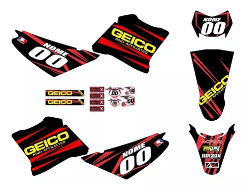 Kit Adesivo Moto Trilha Yamaha Xtz 125 0,20mm Motocross 060 Cor Tricolor