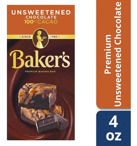 Baker's Premium Baking Bar Unsweetened 113 G