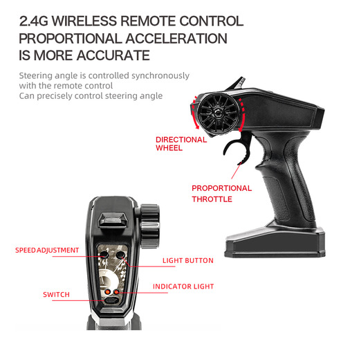 Coche De Control Remoto De 2,4 Ghz, Camión Todoterreno De 1/