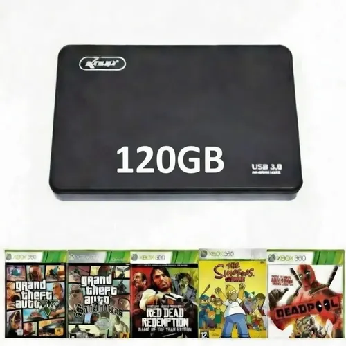 XBOX360(XGX-0007)+120GBハードディスク付き Hd Externo 120gb/250gb +exploit Roda Em Xbox 360 Preto 120gb
