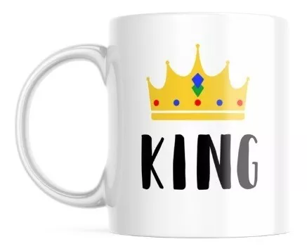 Taza Duo Pareja King Queen Personalizada