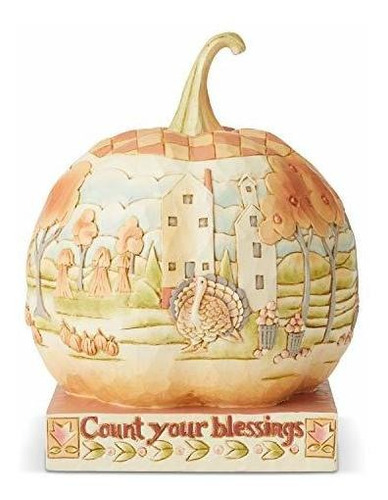 Enesco Jim Shore Heartwood Creek Calabaza De Otoño Con Figu